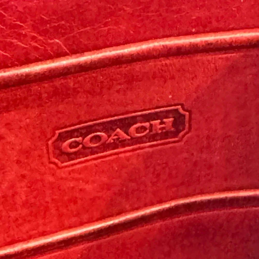 Vintage Coach Wallet Burgundy Leather Card Bill Coin Zip Around Accordion VTG
